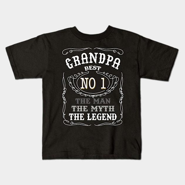 Granpa best no 1 the man the myth the legend Kids T-Shirt by vnsharetech